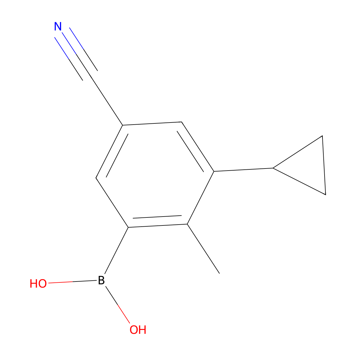 (5-Cyano-3-cyclopropyl-2-methylphenyl)boronic acid molecular structure, CAS 2225169-95-7
