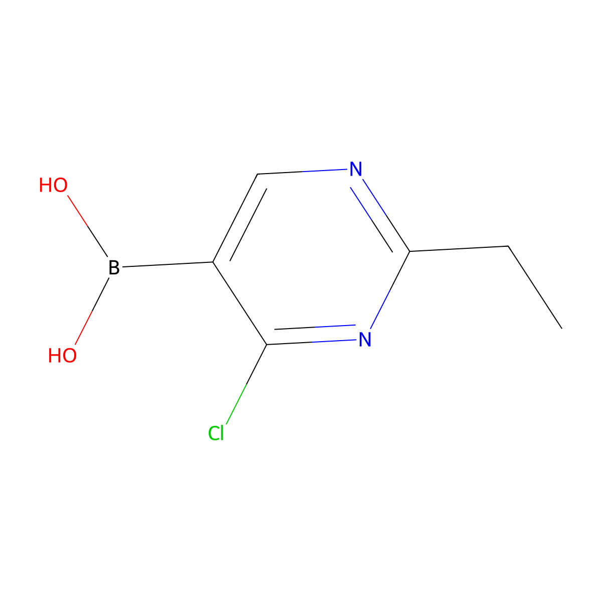 (4-Chloro-2-ethylpyrimidin-5-yl)boronic acid molecular structure, CAS 2225169-99-1