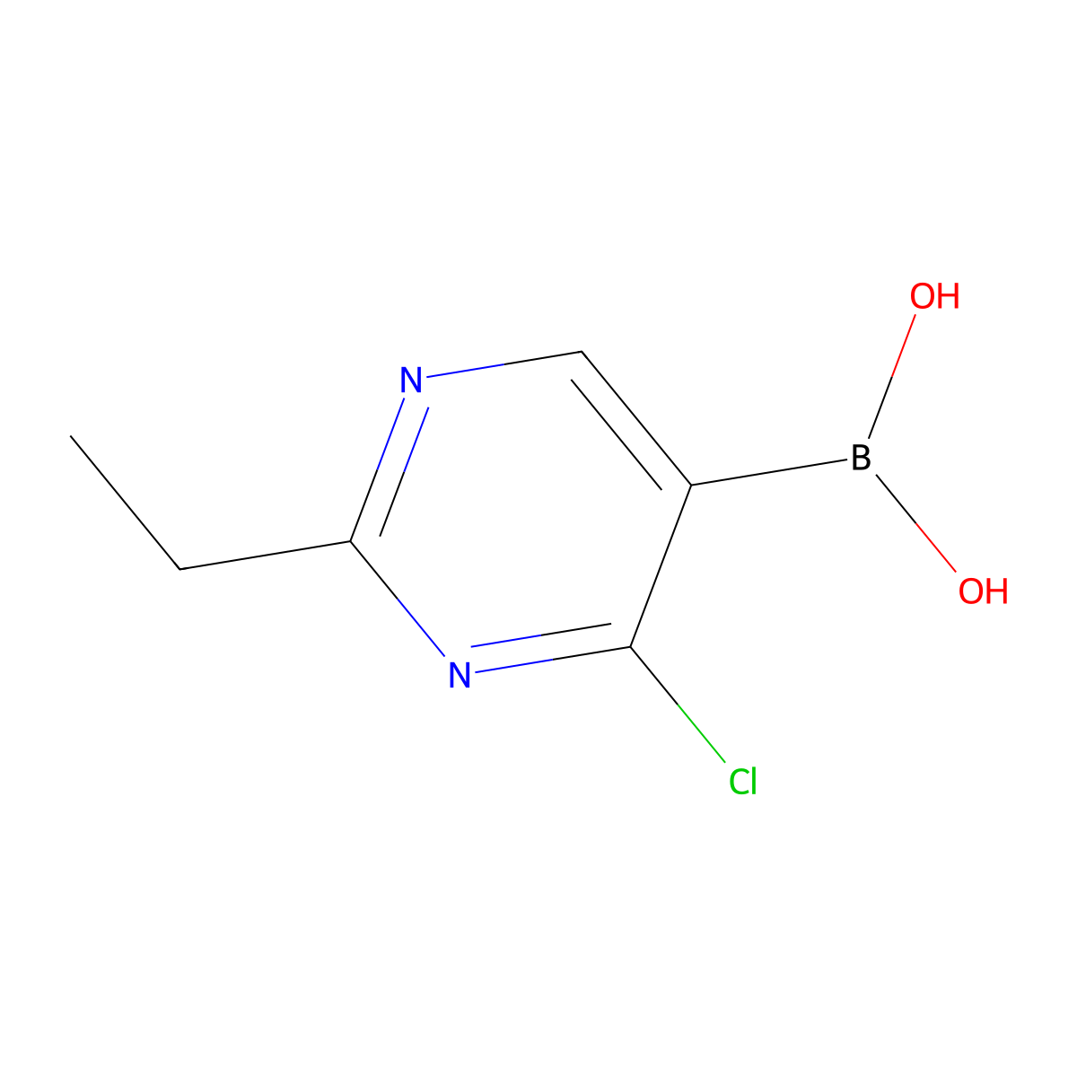 (4-Chloro-2-ethylpyrimidin-5-yl)boronic acid molecular structure, CAS 2225169-99-1