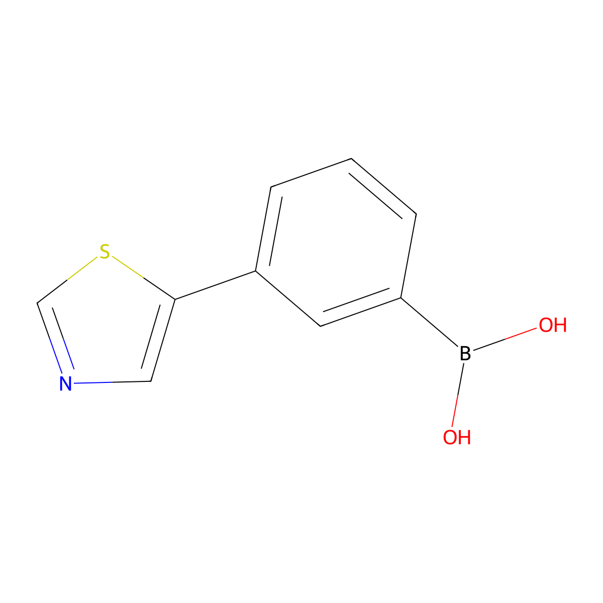 3-(Thiazol-5-yl)phenylboronic acid molecular structure, CAS 2225170-03-4