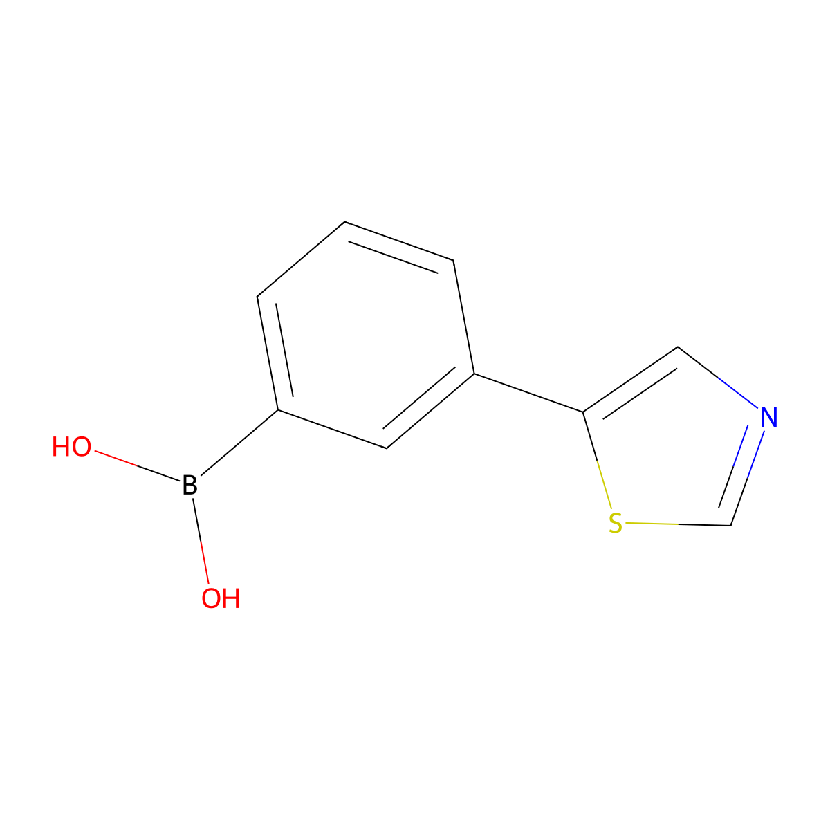 3-(Thiazol-5-yl)phenylboronic acid molecular structure, CAS 2225170-03-4