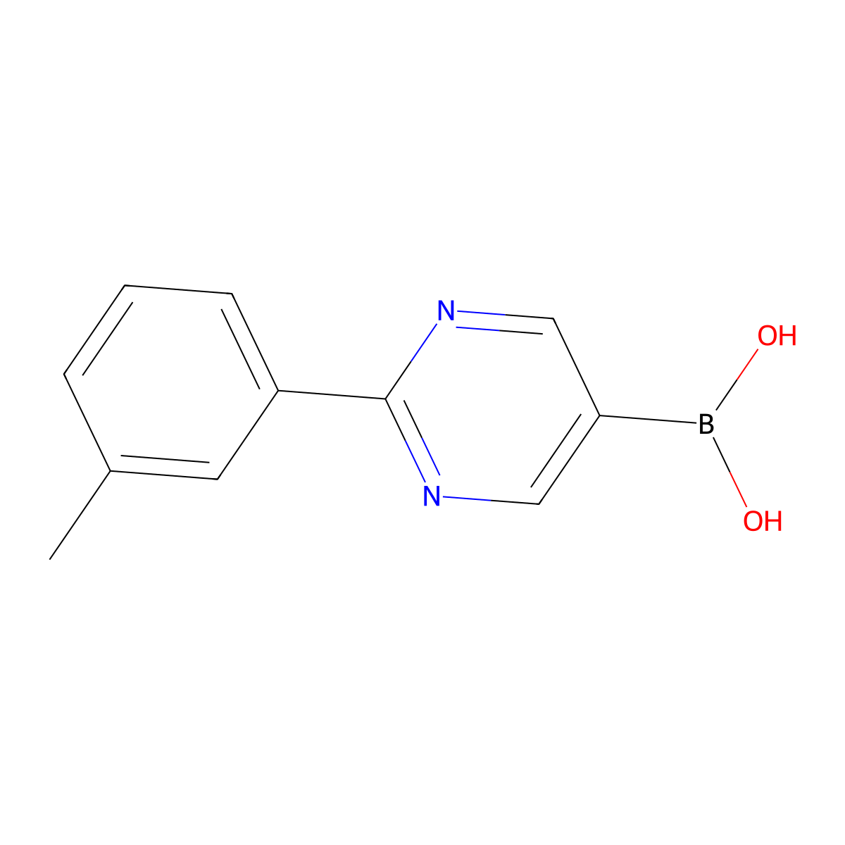 (2-(m-Tolyl)pyrimidin-5-yl)boronic acid molecular structure, CAS 2225170-06-7