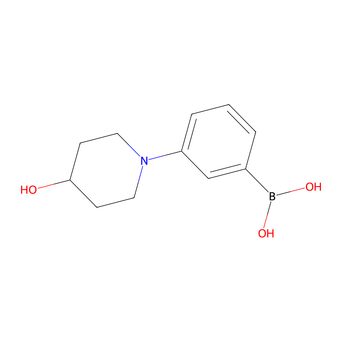(3-(4-Hydroxypiperidin-1-YL)phenyl)boronic acid molecular structure, CAS 2225170-07-8