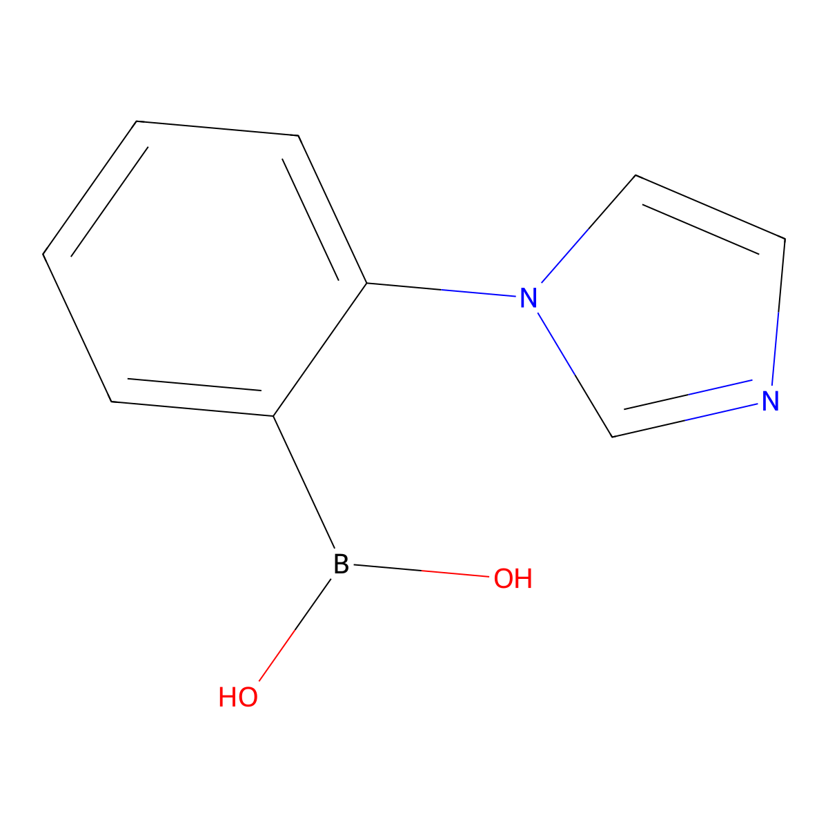 2-(Imidazol-1-yl)phenylboronic acid molecular structure, CAS 2225170-13-6