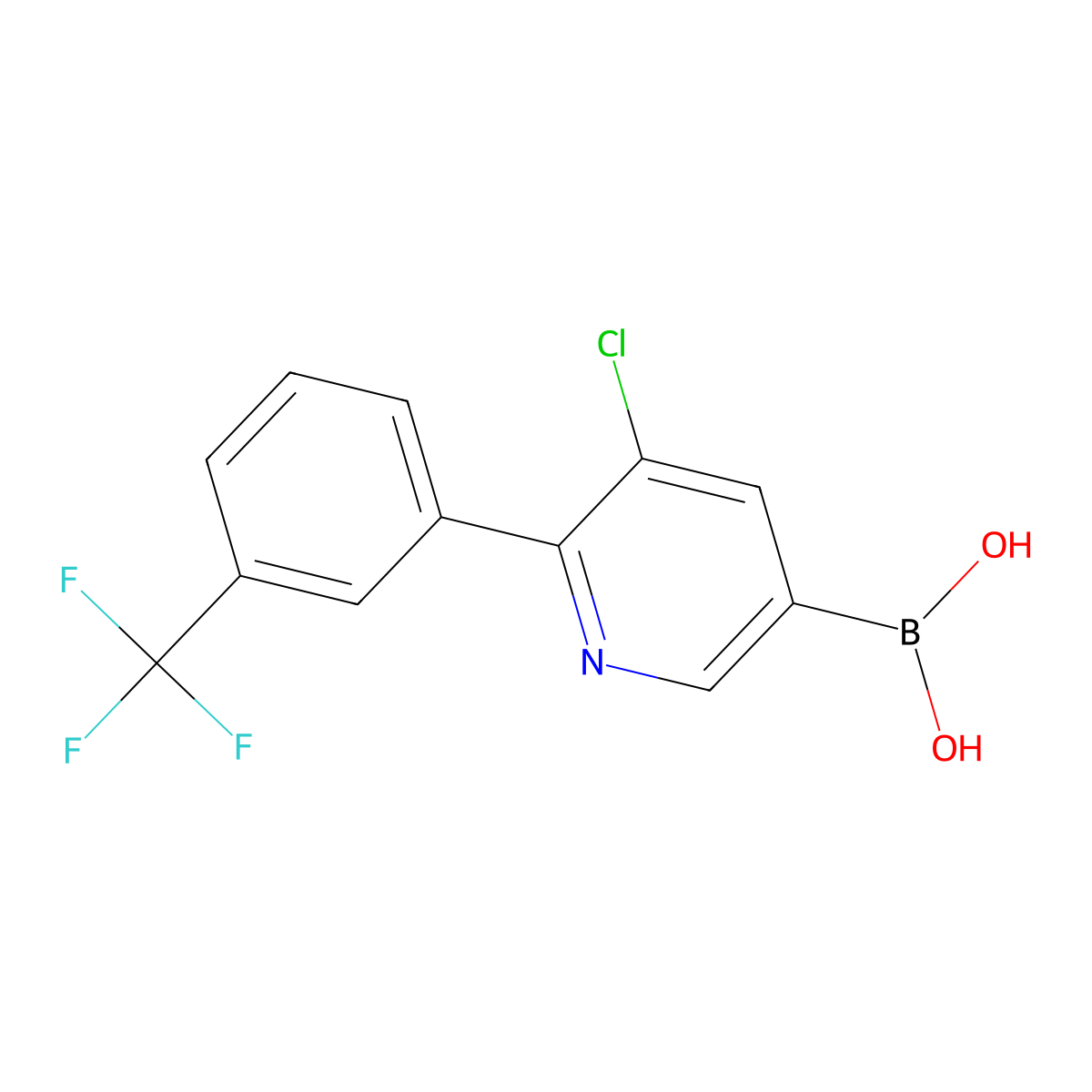 (5-Chloro-6-(3-(trifluoromethyl)phenyl)pyridin-3-yl)boronic acid molecular structure, CAS 2225170-23-8