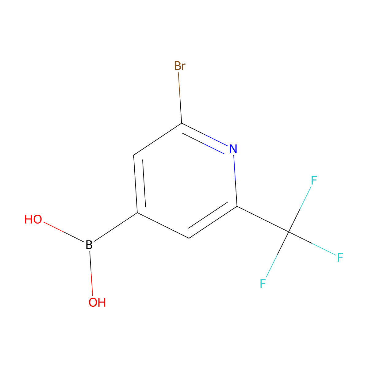 2-Bromo-6-(trifluoromethyl)pyridine-4-boronic acid molecular structure, CAS 2225170-30-7