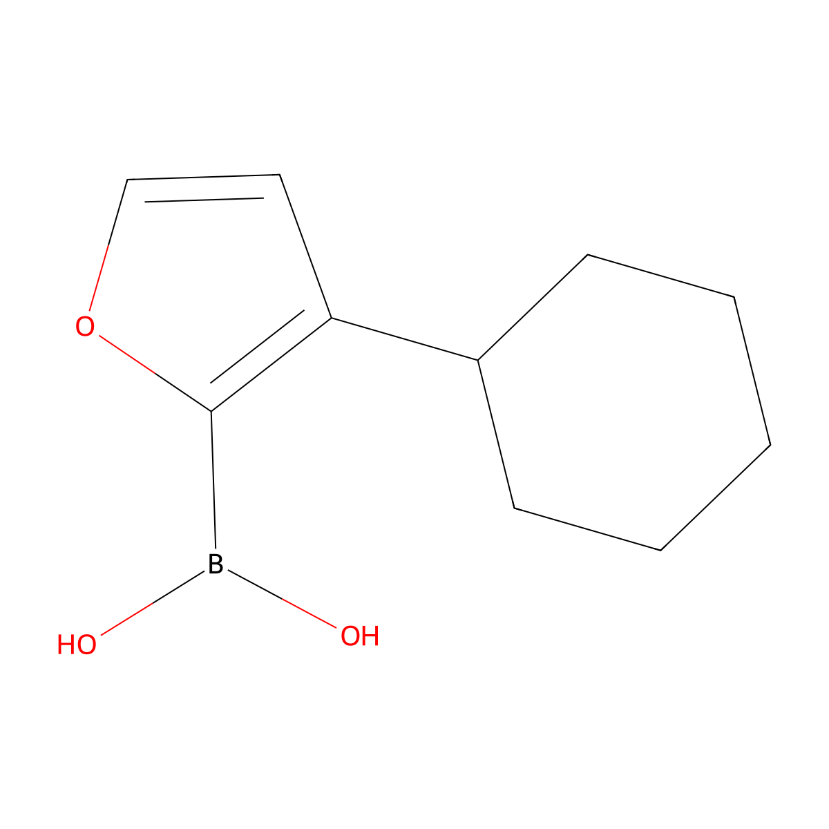 (3-Cyclohexylfuran-2-yl)boronic acid molecular structure, CAS 2225170-31-8