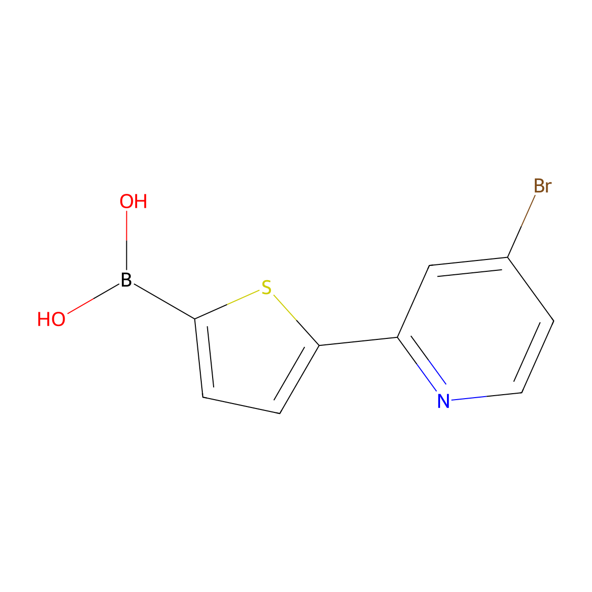 (5-(4-Bromopyridin-2-yl)thiophen-2-yl)boronic acid molecular structure, CAS 2225170-33-0