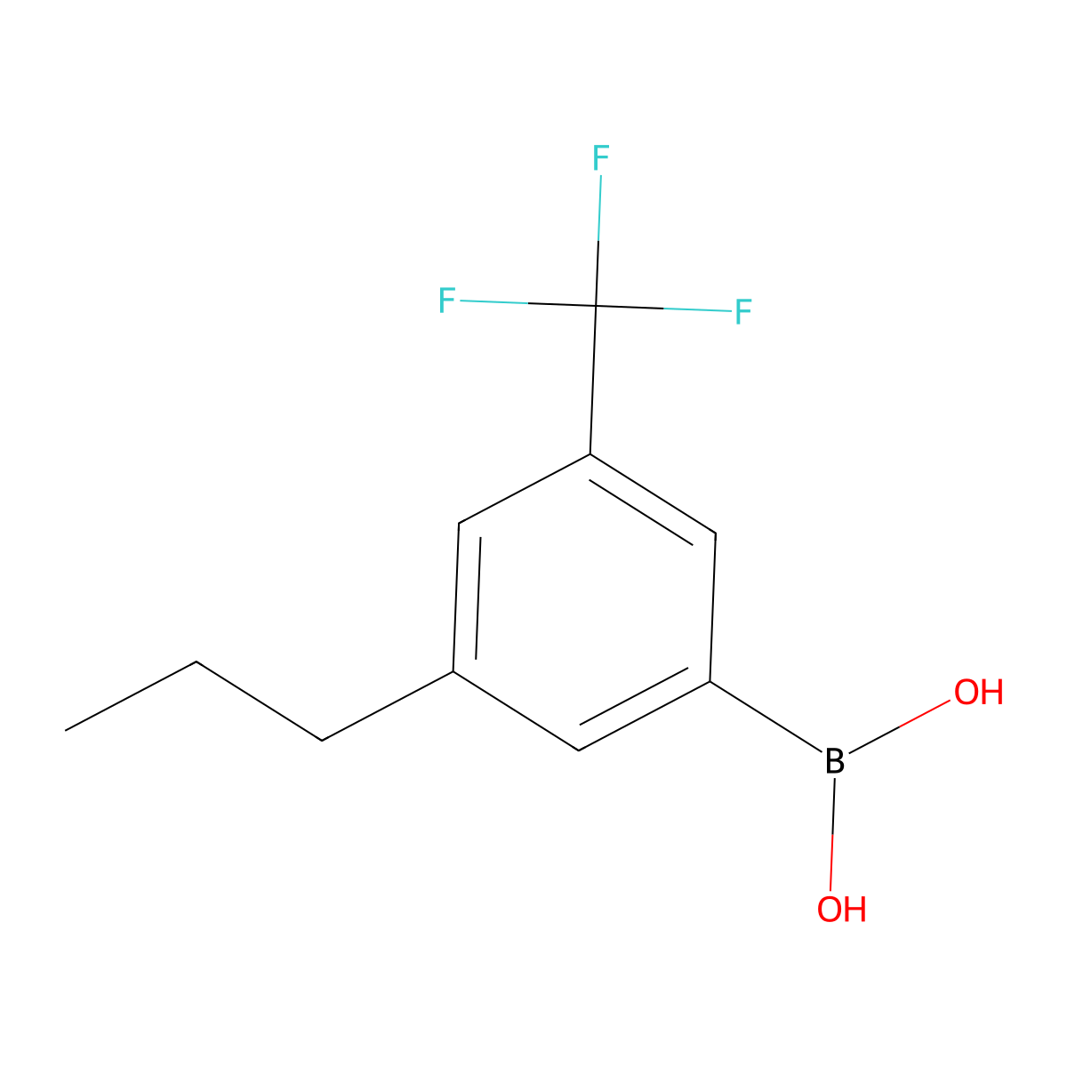 (3-Propyl-5-(trifluoromethyl)phenyl)boronic acid molecular structure, CAS 2225170-34-1
