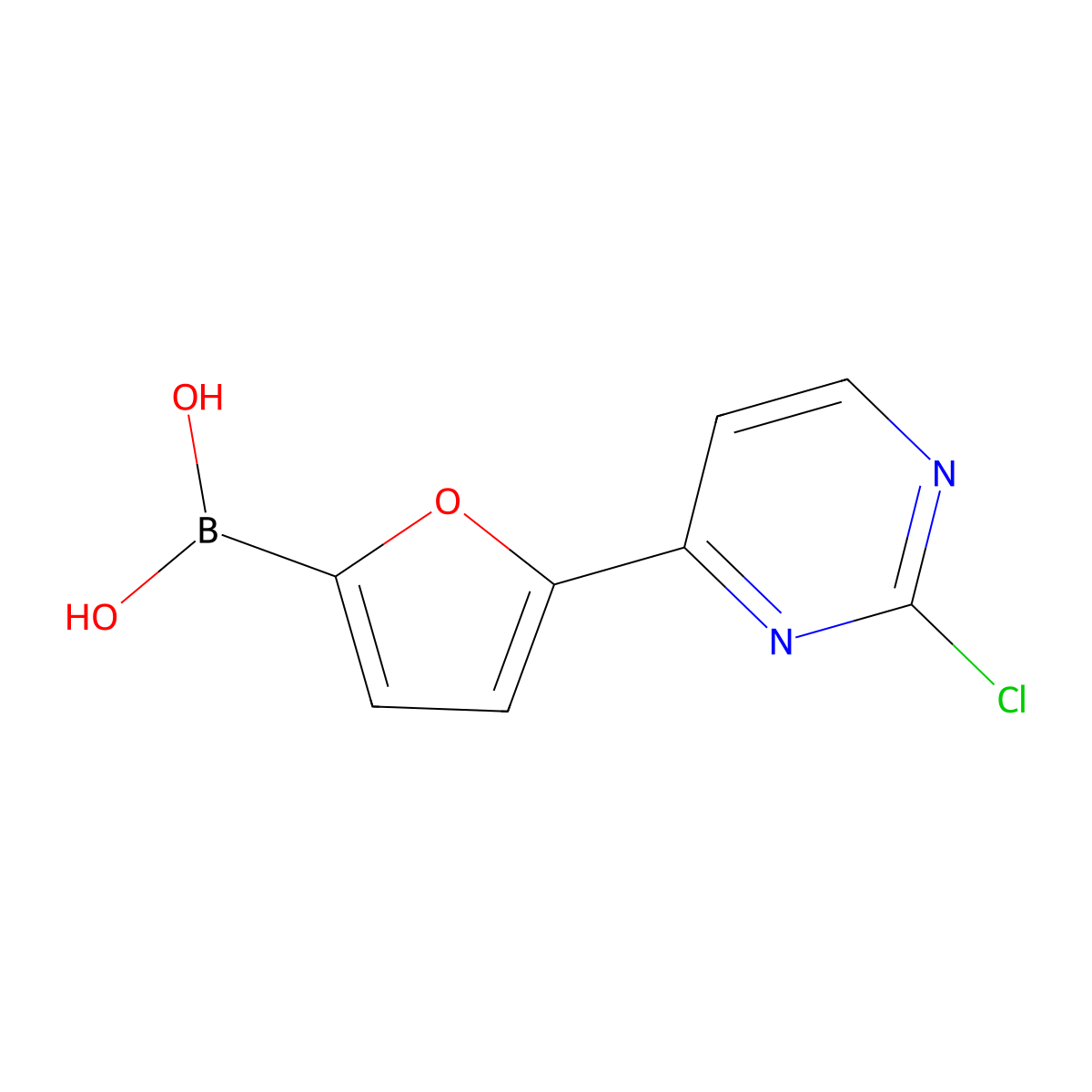 5-(2-Chloropyrimidin-4-yl)furan-2-boronic acid molecular structure, CAS 2225170-38-5