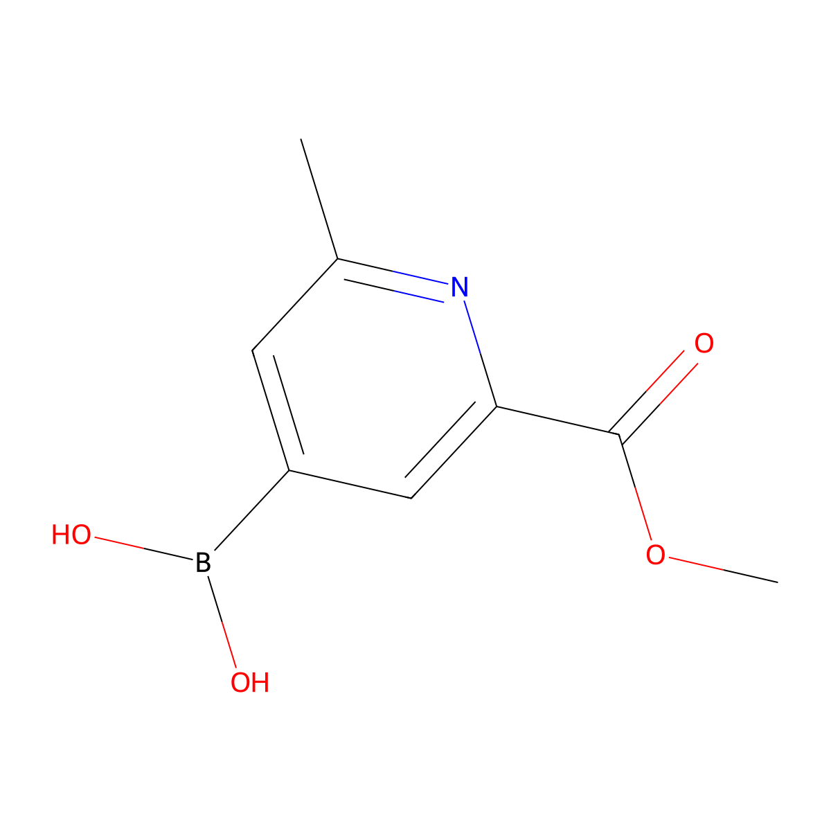 2-(Methoxycarbonyl)-6-methylpyridine-4-boronic acid molecular structure, CAS 2225170-39-6