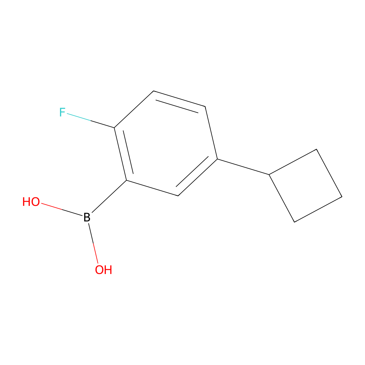 (5-Cyclobutyl-2-fluorophenyl)boronic acid molecular structure, CAS 2225170-43-2