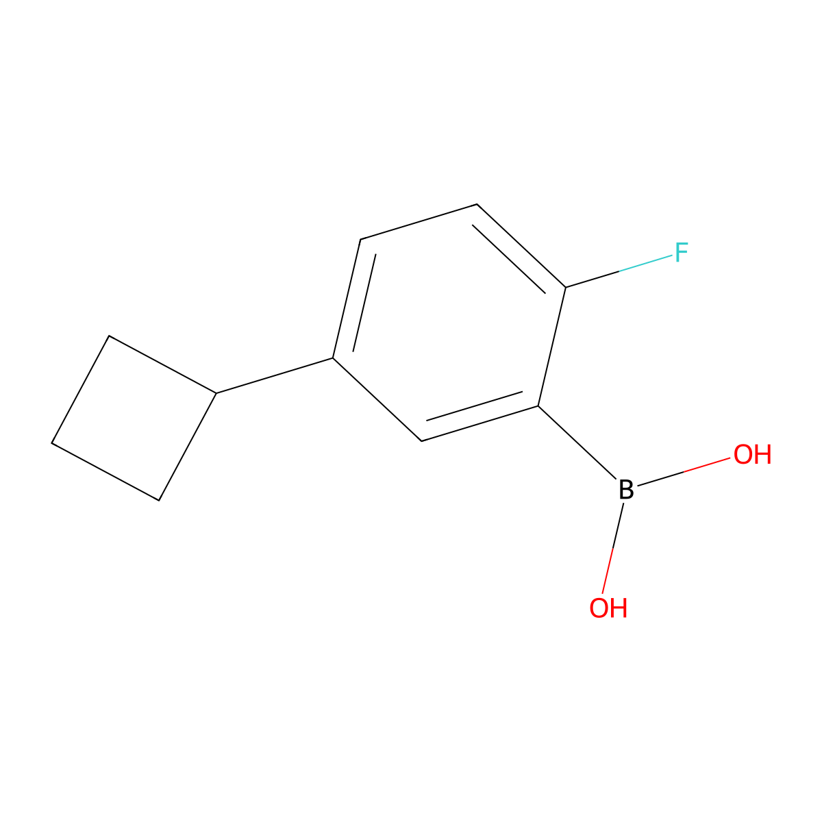 (5-Cyclobutyl-2-fluorophenyl)boronic acid molecular structure, CAS 2225170-43-2