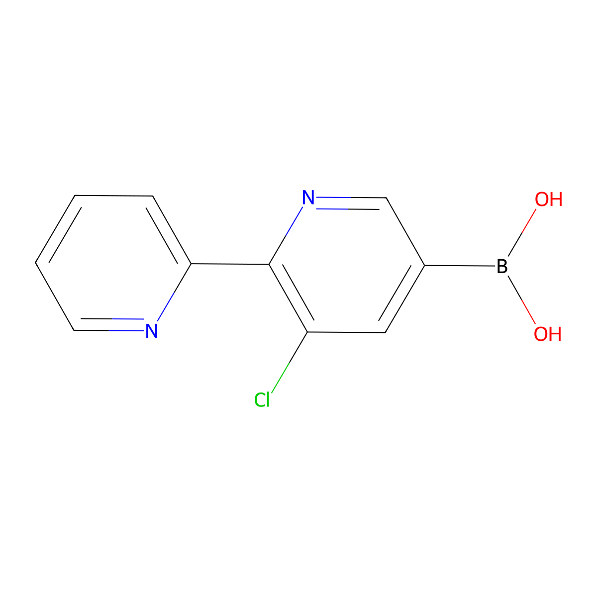 (3-Chloro-[2,2'-bipyridin]-5-yl)boronic acid molecular structure, CAS 2225170-44-3