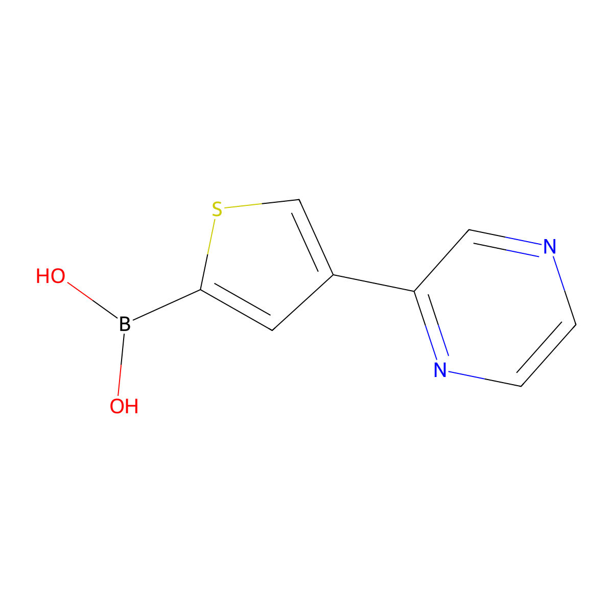 (4-(Pyrazin-2-yl)thiophen-2-yl)boronic acid molecular structure, CAS 2225170-48-7