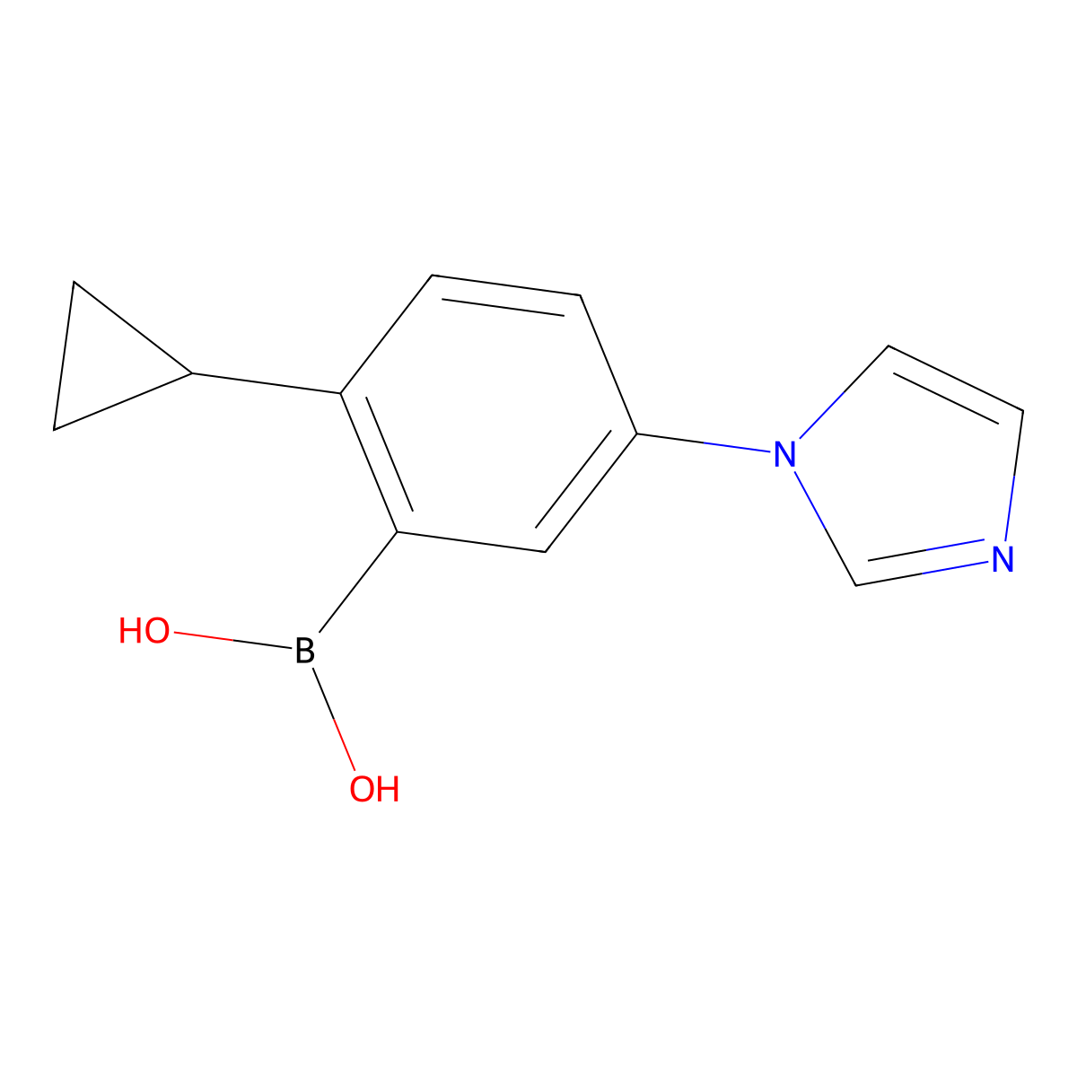 (2-Cyclopropyl-5-(1H-imidazol-1-yl)phenyl)boronic acid molecular structure, CAS 2225170-49-8