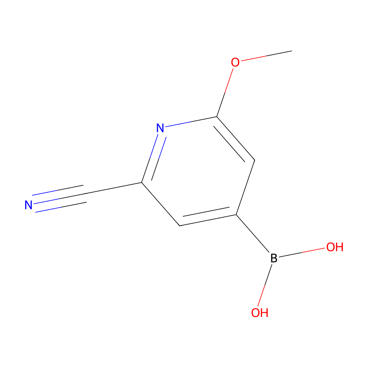 (2-Cyano-6-methoxypyridin-4-YL)boronic acid molecular structure, CAS 2225170-51-2