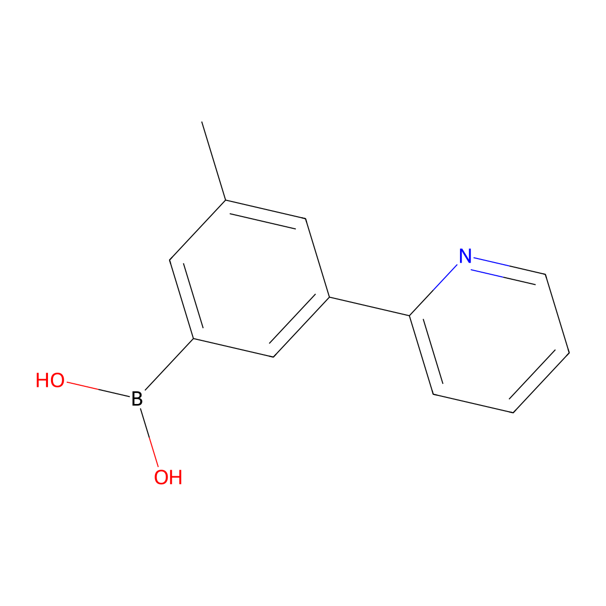 (3-Methyl-5-(pyridin-2-yl)phenyl)boronic acid molecular structure, CAS 2225170-54-5