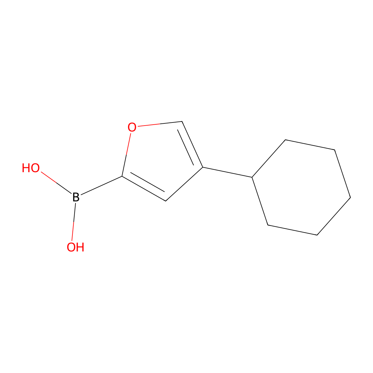 (4-Cyclohexylfuran-2-yl)boronic acid molecular structure, CAS 2225170-59-0