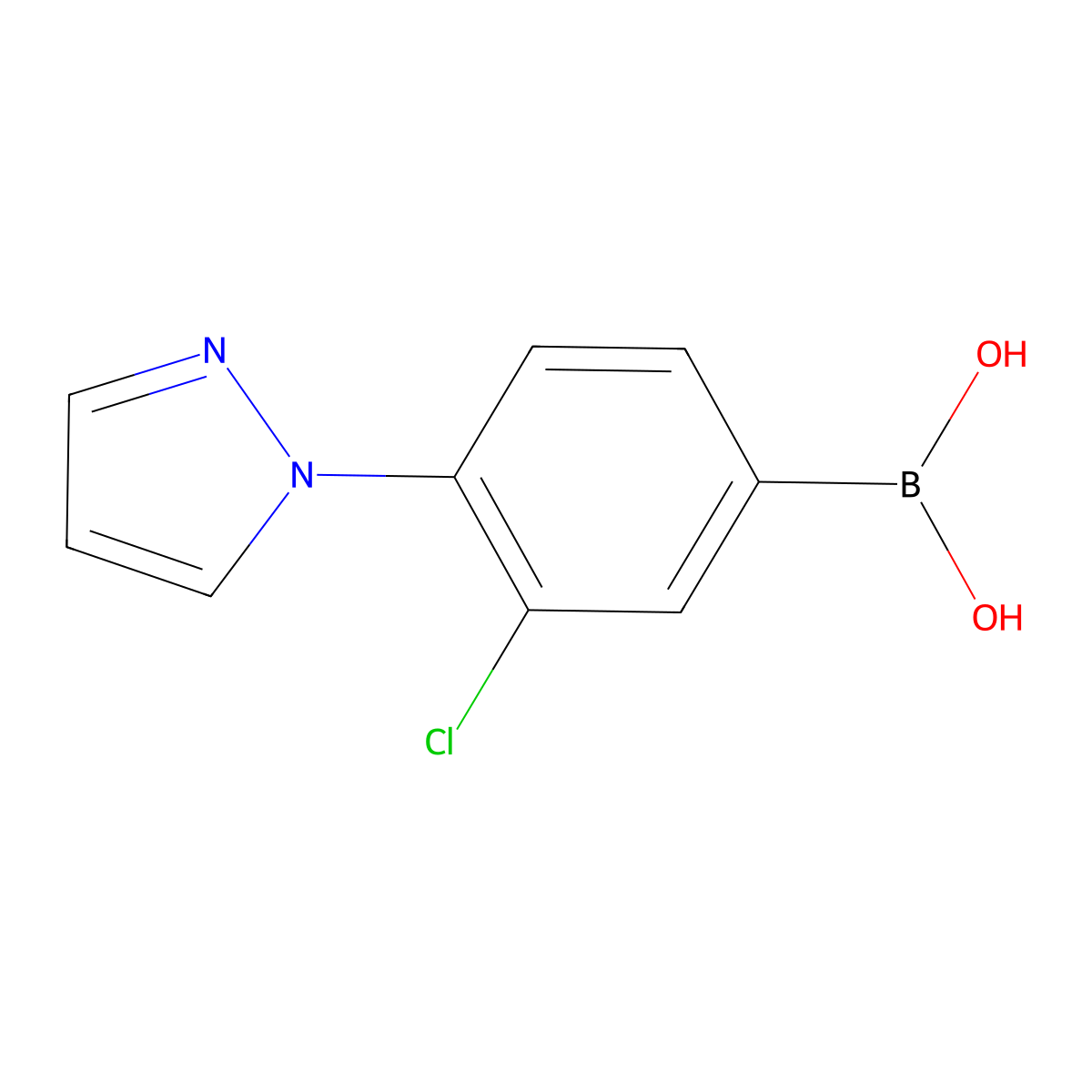 (3-Chloro-4-(1H-pyrazol-1-yl)phenyl)boronic acid molecular structure, CAS 2225170-67-0