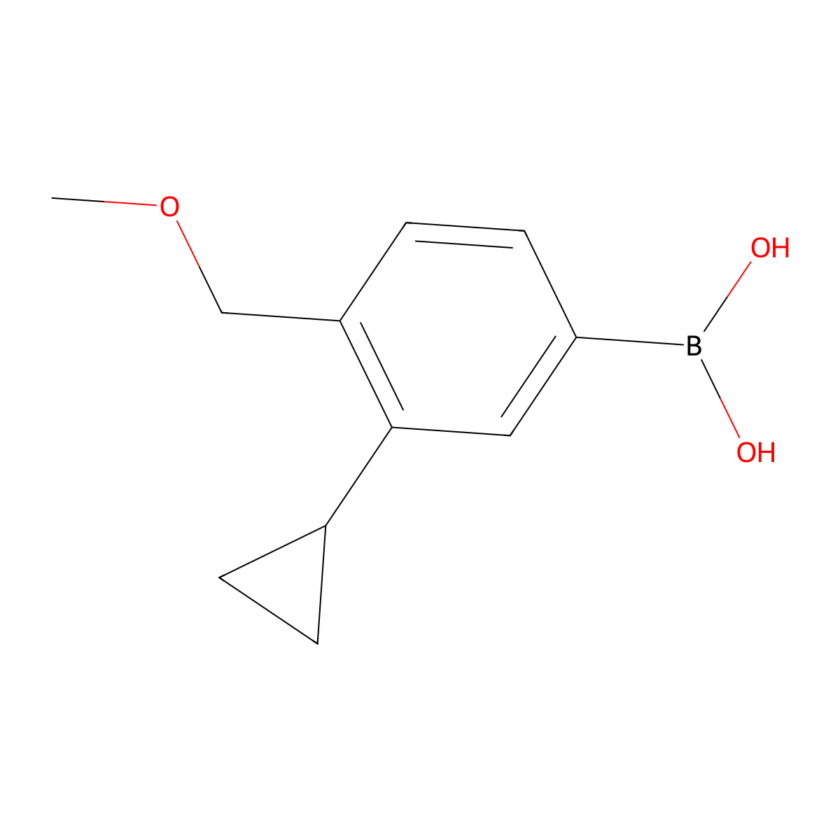 (3-Cyclopropyl-4-(methoxymethyl)phenyl)boronic acid molecular structure, CAS 2225170-72-7