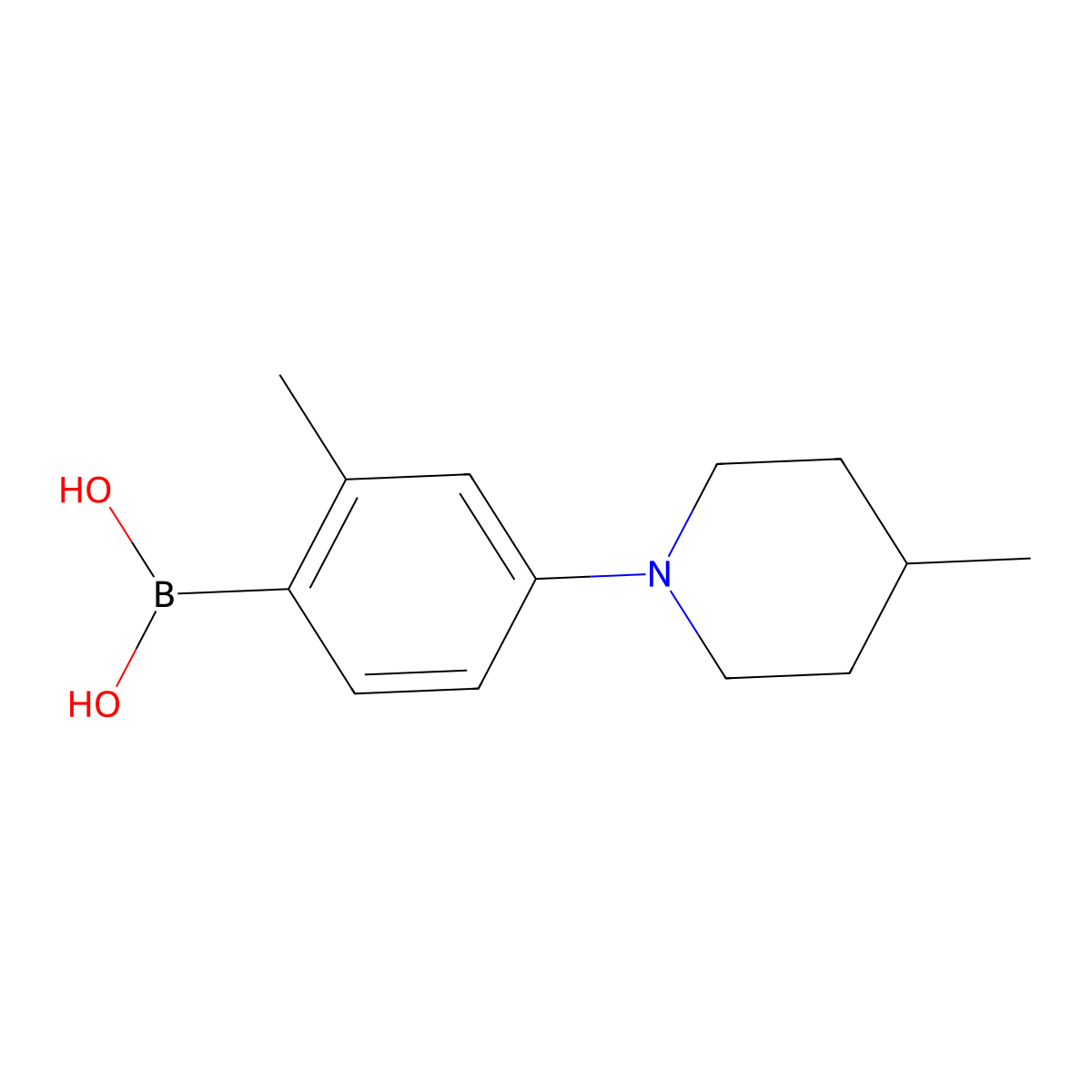 (2-Methyl-4-(4-methylpiperidin-1-yl)phenyl)boronic acid molecular structure, CAS 2225170-74-9
