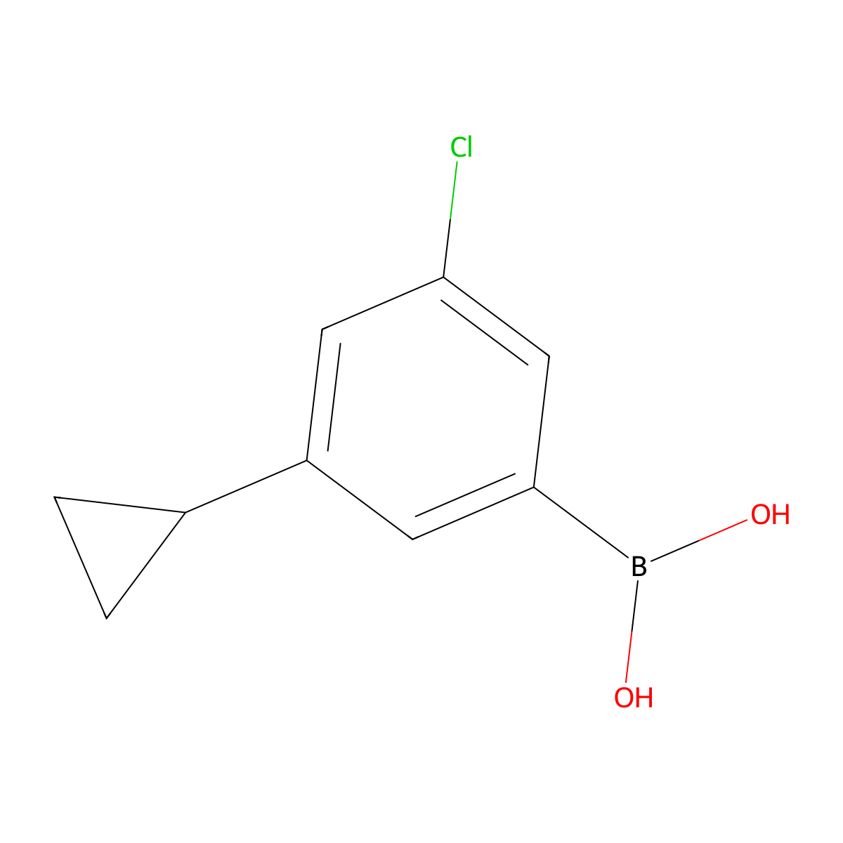 (3-Chloro-5-cyclopropylphenyl)boronic acid molecular structure, CAS 2225170-80-7