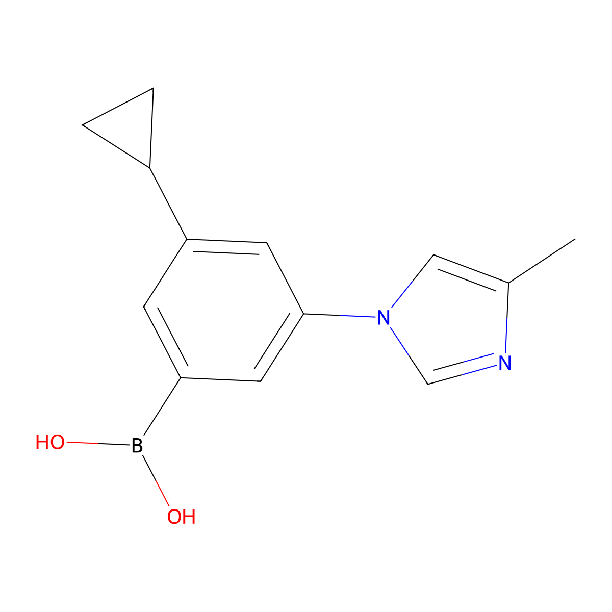 (3-Cyclopropyl-5-(4-methyl-1H-imidazol-1-yl)phenyl)boronic acid molecular structure, CAS 2225170-82-9