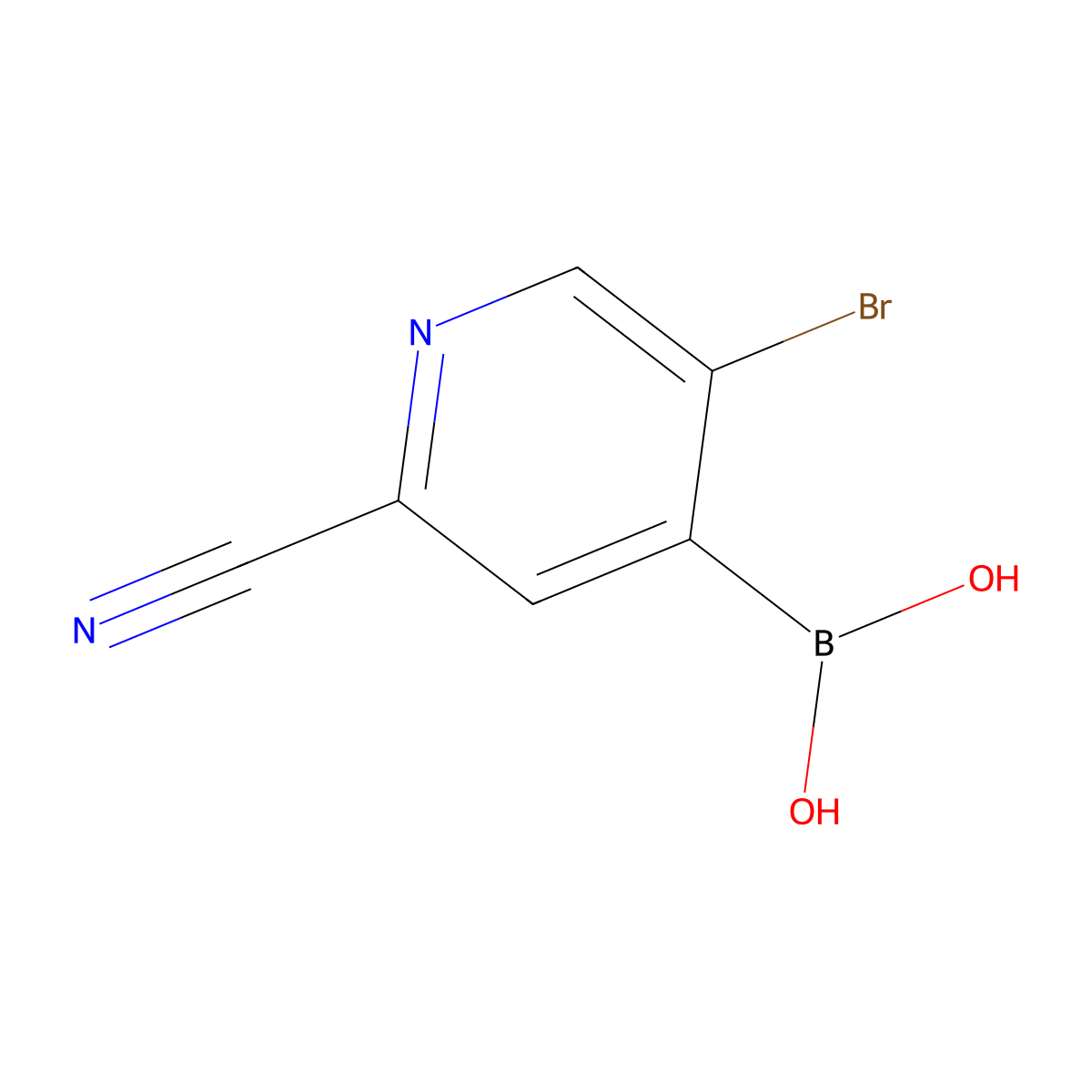 (5-Bromo-2-cyanopyridin-4-yl)boronic acid molecular structure, CAS 2225170-91-0