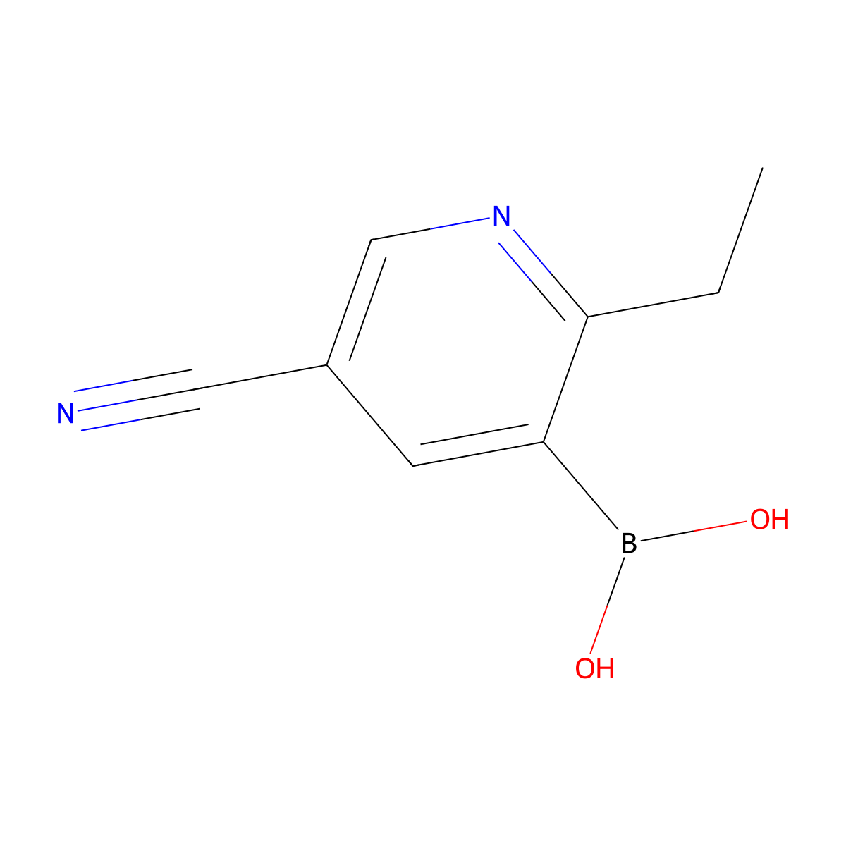 (5-Cyano-2-ethylpyridin-3-yl)boronic acid molecular structure, CAS 2225170-93-2