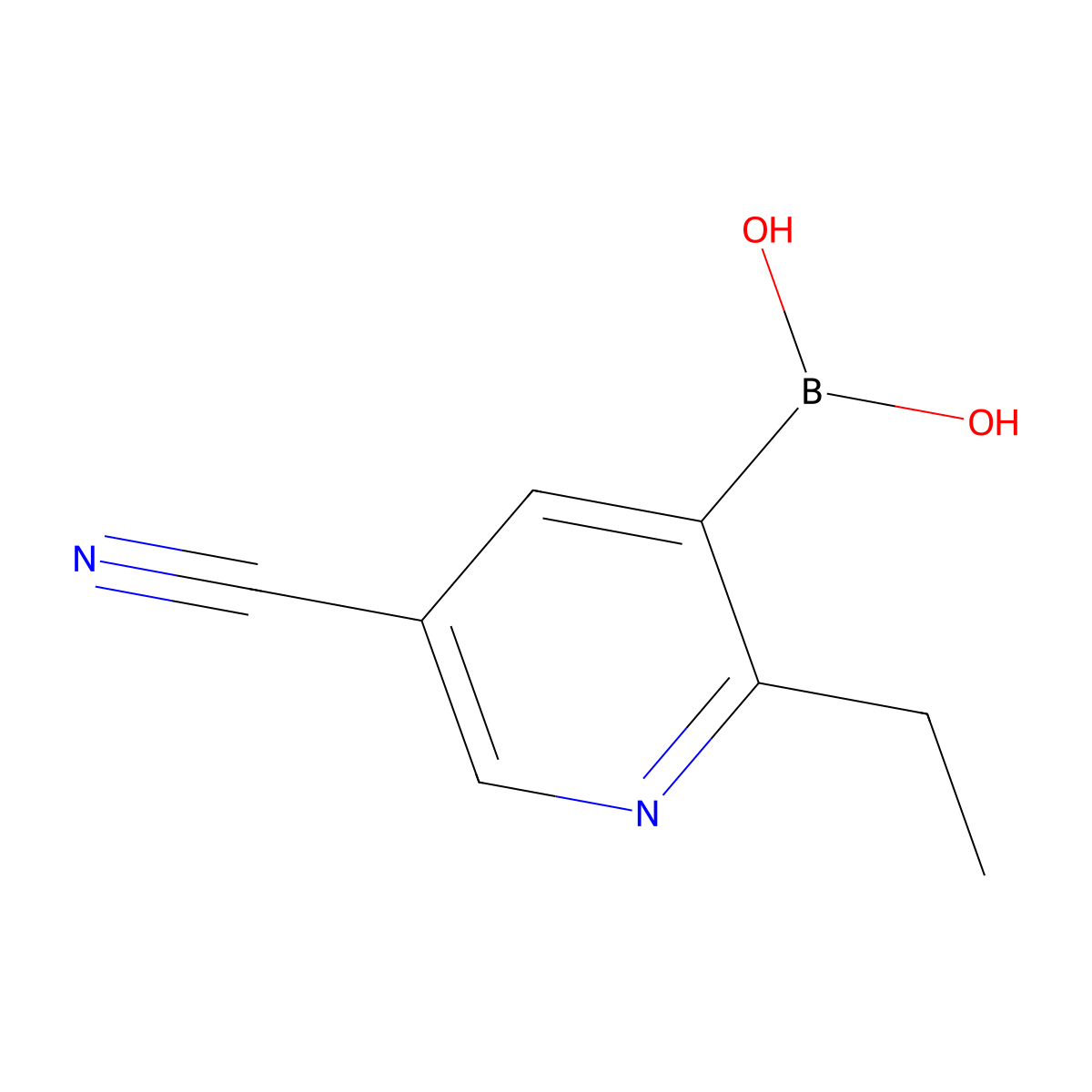 (5-Cyano-2-ethylpyridin-3-yl)boronic acid molecular structure, CAS 2225170-93-2