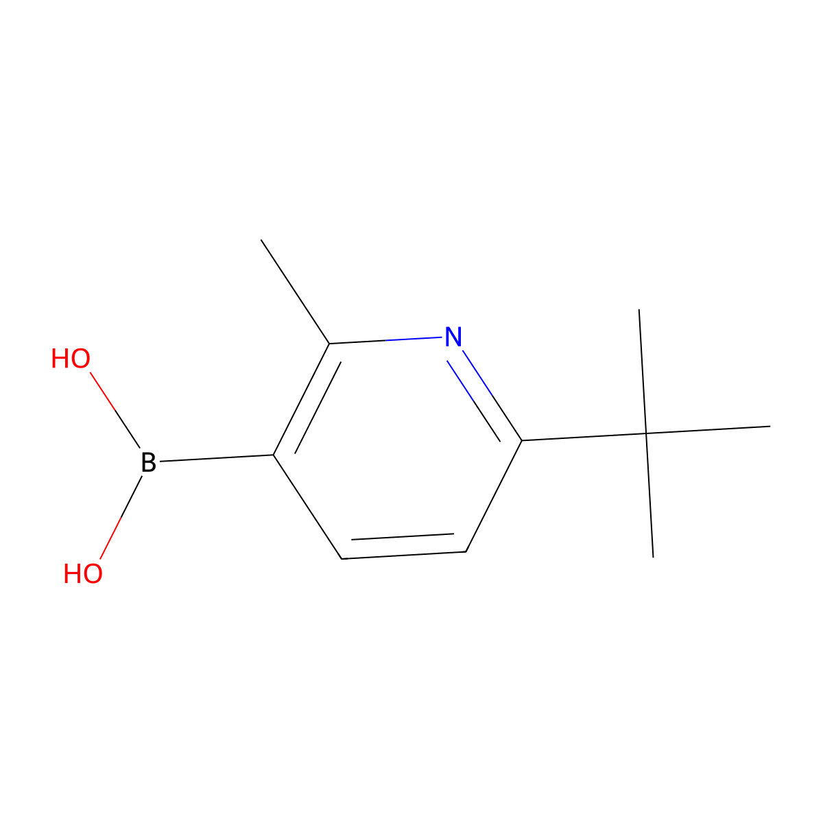 (6-(tert-Butyl)-2-methylpyridin-3-yl)boronic acid molecular structure, CAS 2225170-94-3