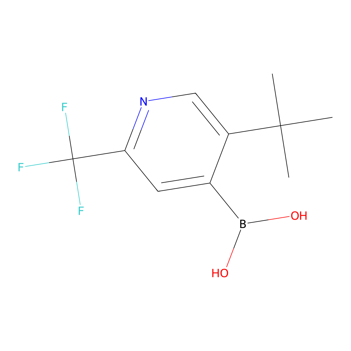 (5-(tert-Butyl)-2-(trifluoromethyl)pyridin-4-yl)boronic acid molecular structure, CAS 2225170-96-5