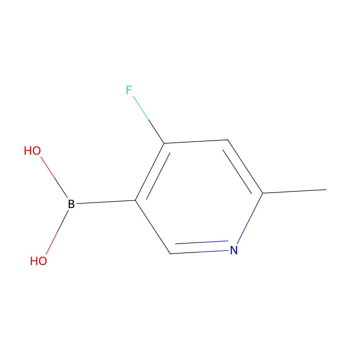 (4-Fluoro-6-methylpyridin-3-YL)boronic acid molecular structure, CAS 2225171-53-7
