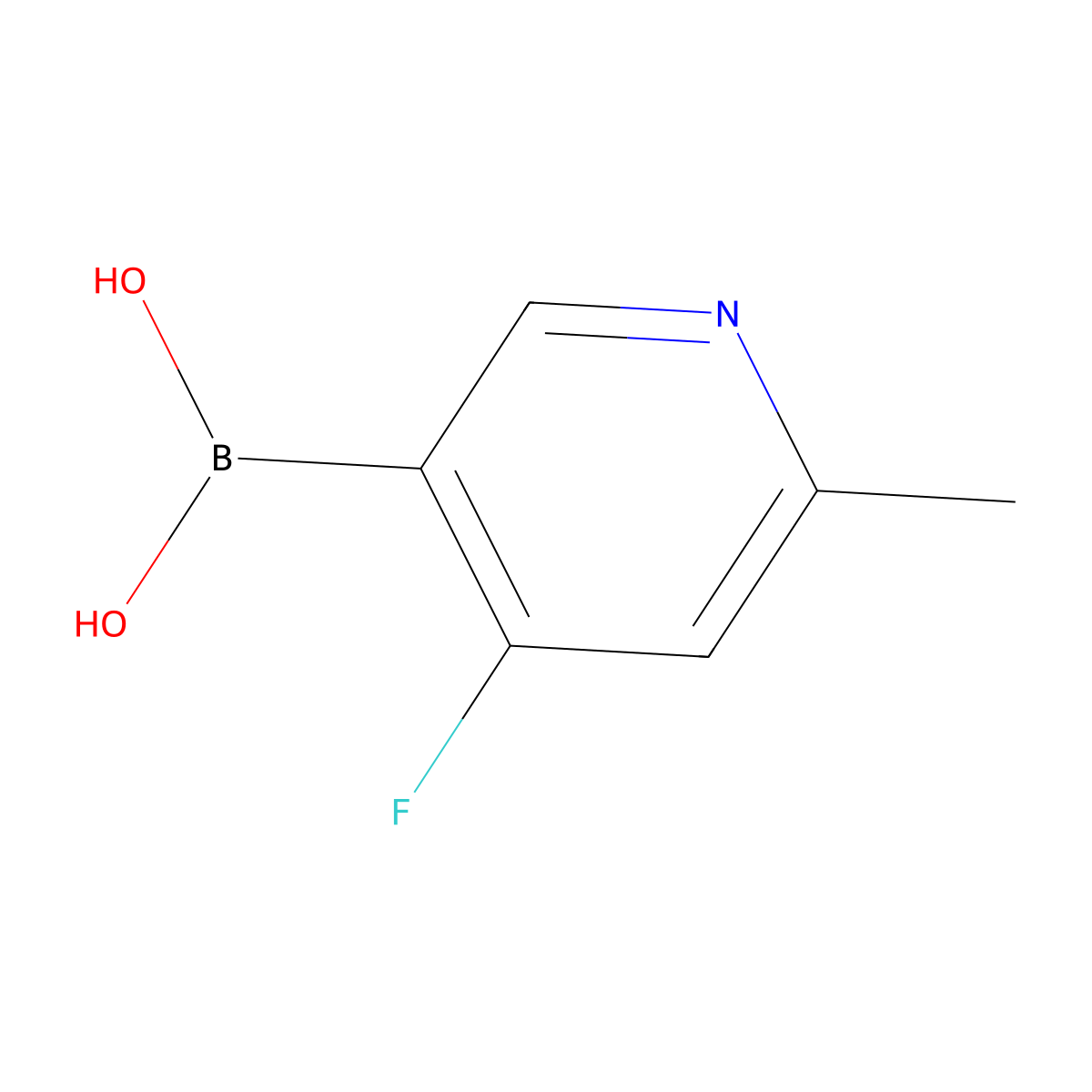 (4-Fluoro-6-methylpyridin-3-YL)boronic acid molecular structure, CAS 2225171-53-7