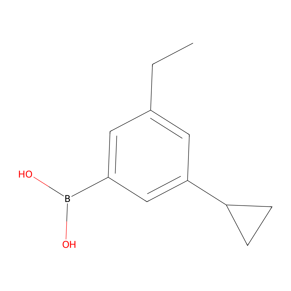 (3-Cyclopropyl-5-ethylphenyl)boronic acid molecular structure, CAS 2225171-54-8