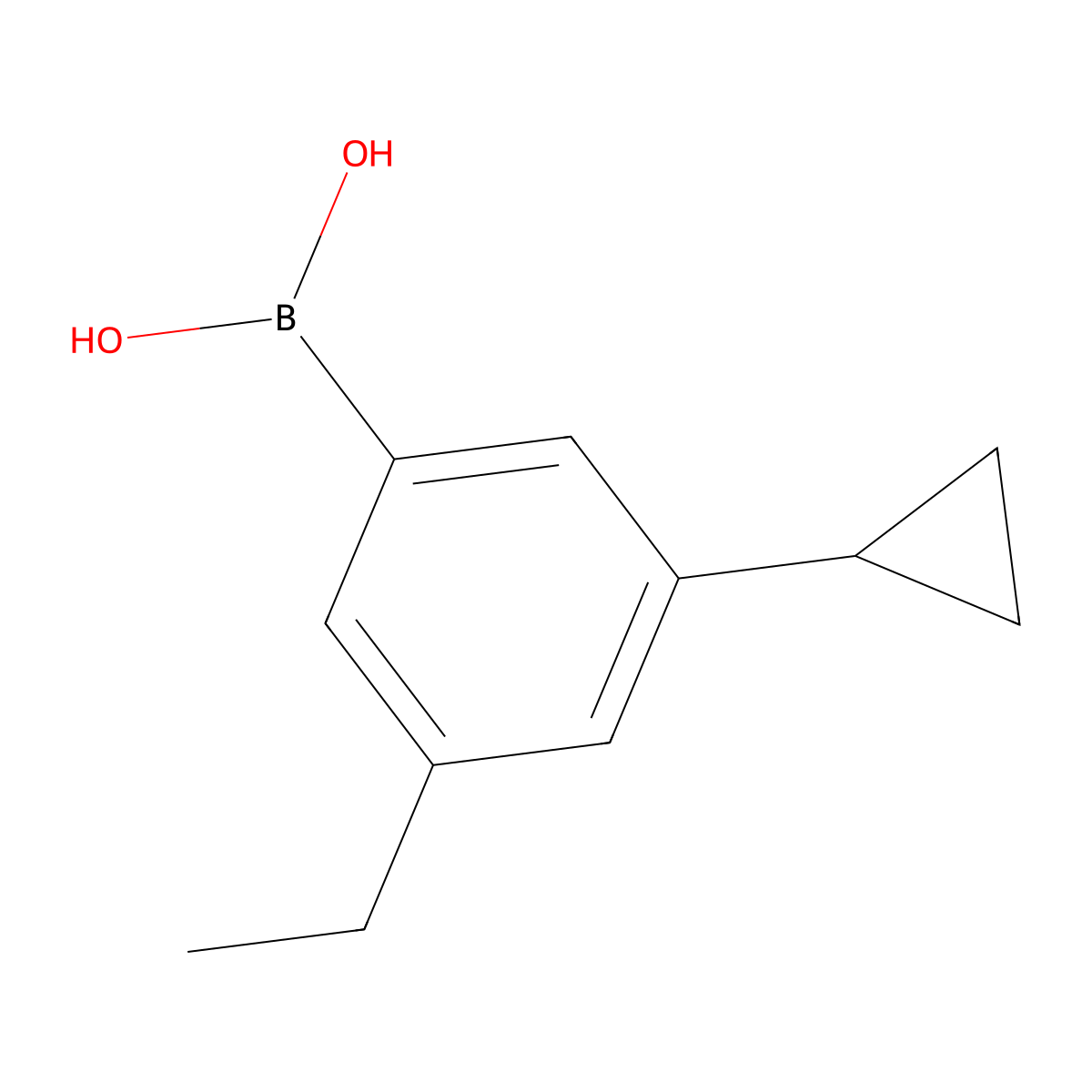 (3-Cyclopropyl-5-ethylphenyl)boronic acid molecular structure, CAS 2225171-54-8