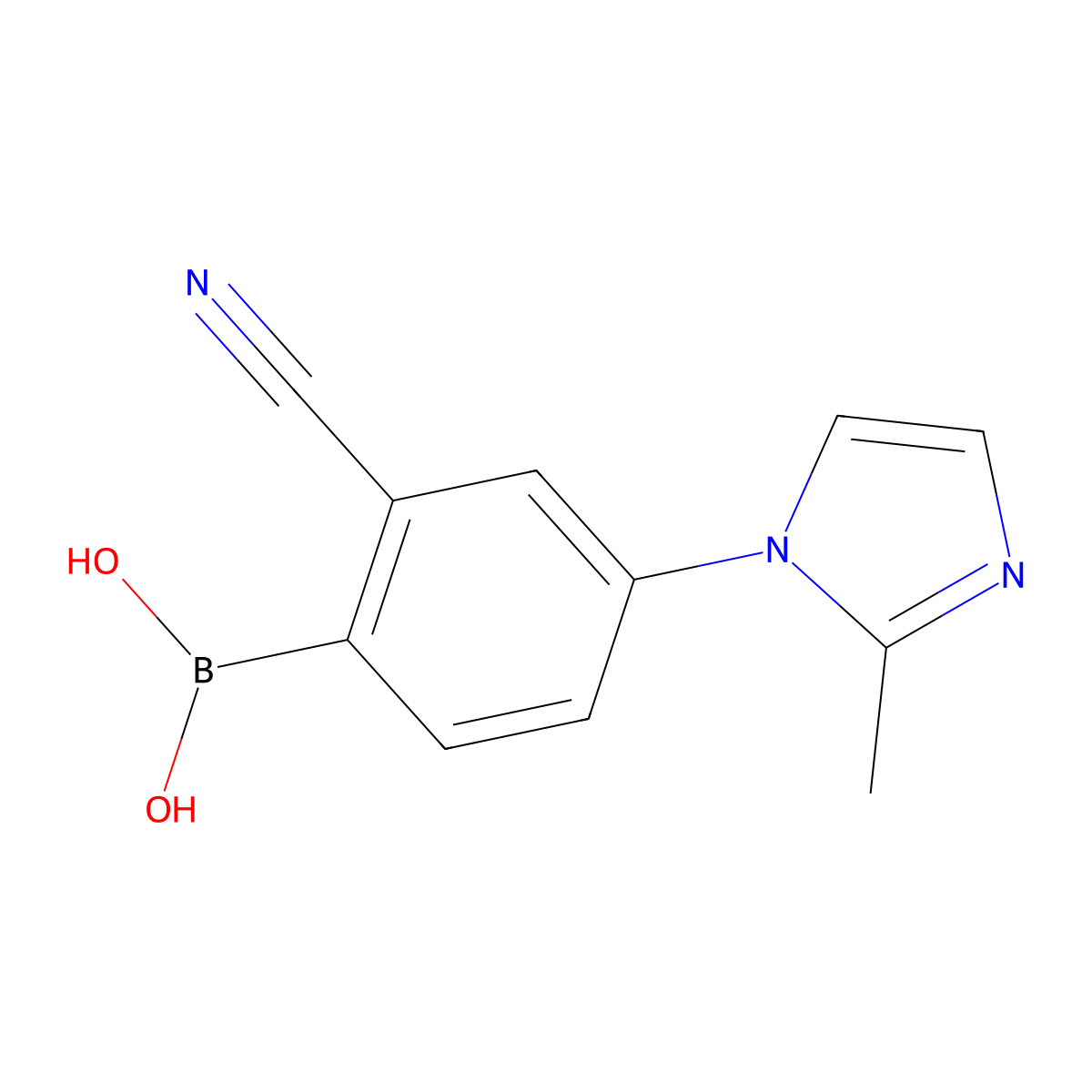 (2-Cyano-4-(2-methyl-1H-imidazol-1-yl)phenyl)boronic acid molecular structure, CAS 2225171-55-9