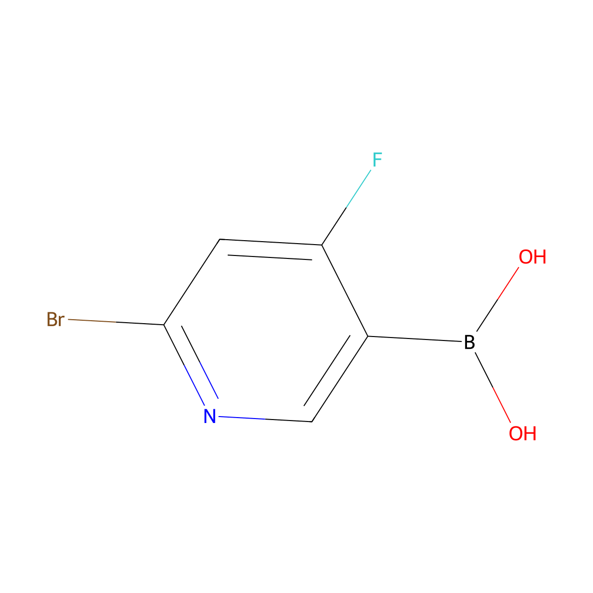 (6-Bromo-4-fluoropyridin-3-yl)boronic acid molecular structure, CAS 2225171-58-2
