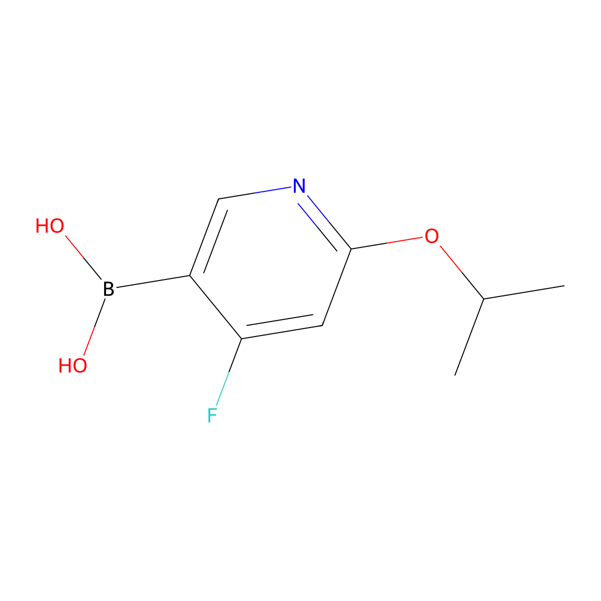 (4-Fluoro-6-isopropoxypyridin-3-yl)boronic acid molecular structure, CAS 2225171-59-3
