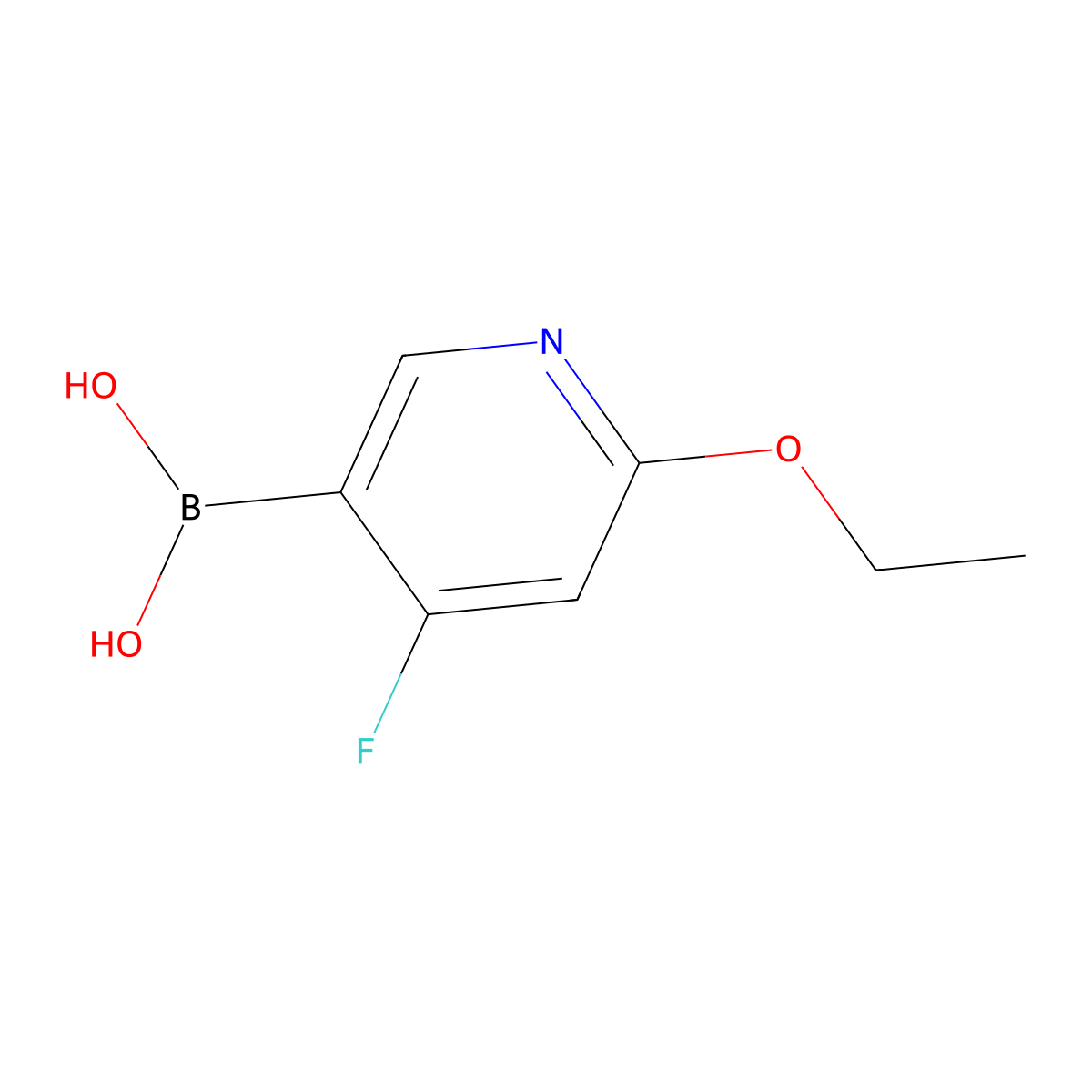 (6-Ethoxy-4-fluoropyridin-3-yl)boronic acid molecular structure, CAS 2225171-60-6