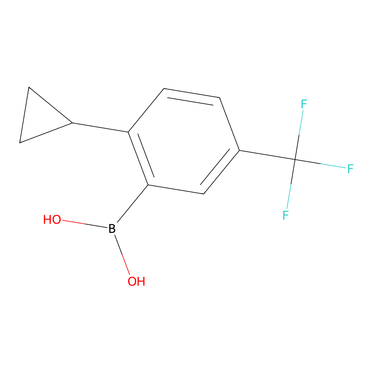 (2-Cyclopropyl-5-(trifluoromethyl)phenyl)boronic acid molecular structure, CAS 2225171-63-9
