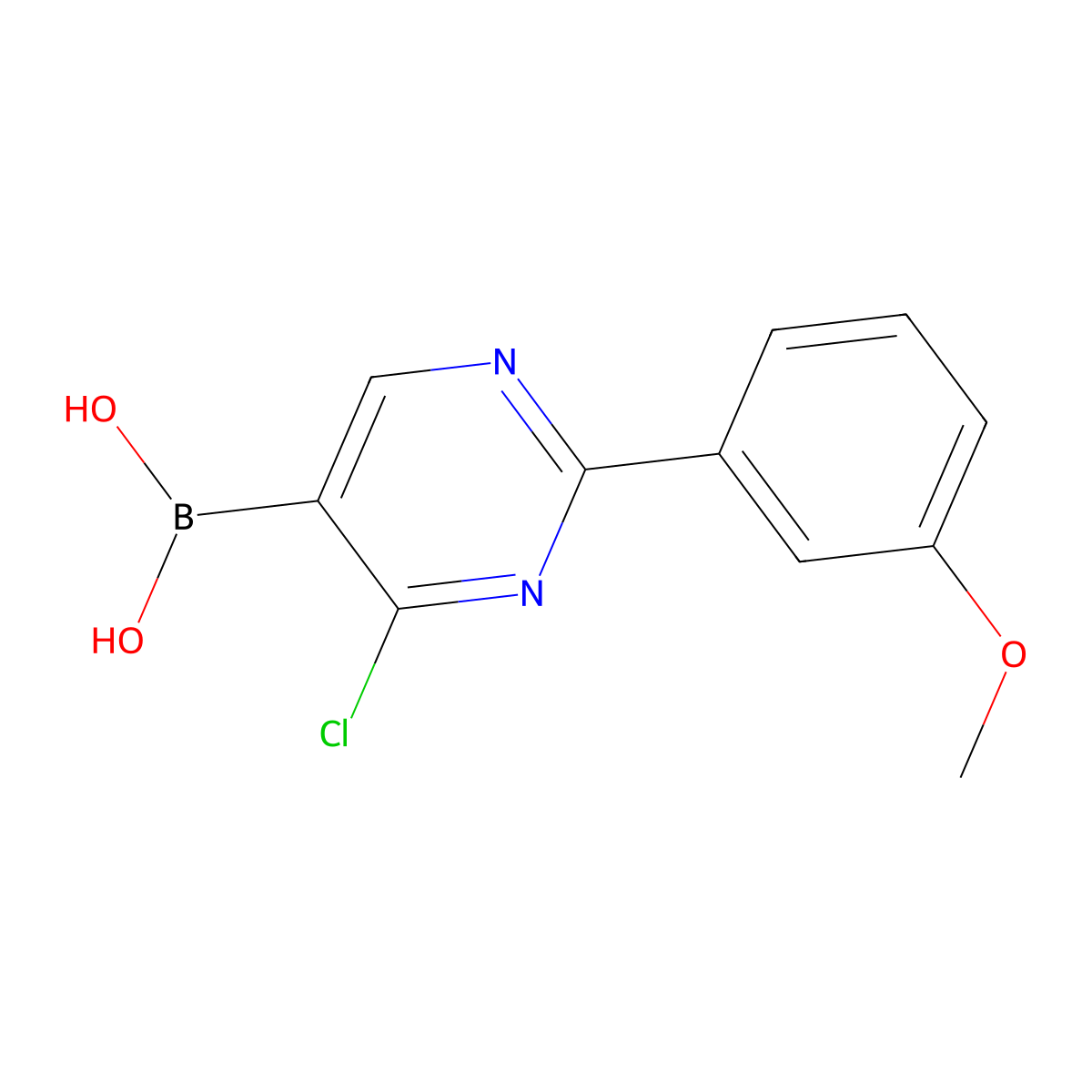 (4-Chloro-2-(3-methoxyphenyl)pyrimidin-5-yl)boronic acid molecular structure, CAS 2225171-68-4