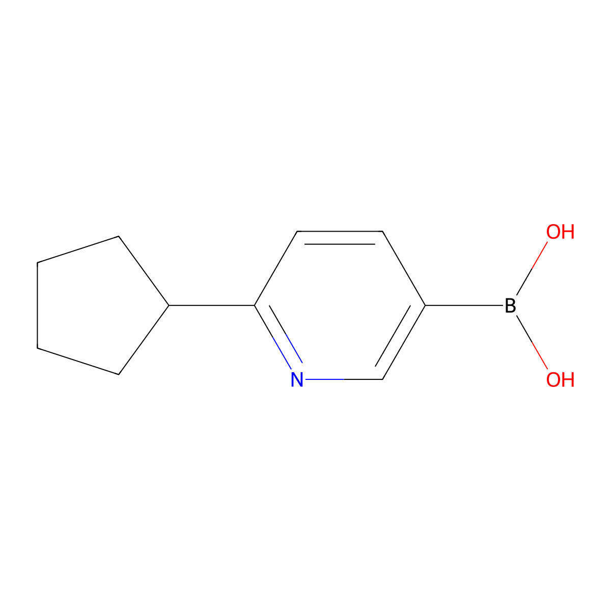 (6-Cyclopentylpyridin-3-yl)boronic acid molecular structure, CAS 2225171-69-5