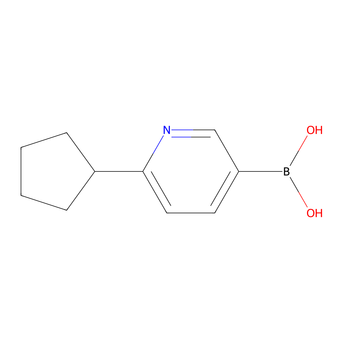 (6-Cyclopentylpyridin-3-yl)boronic acid molecular structure, CAS 2225171-69-5