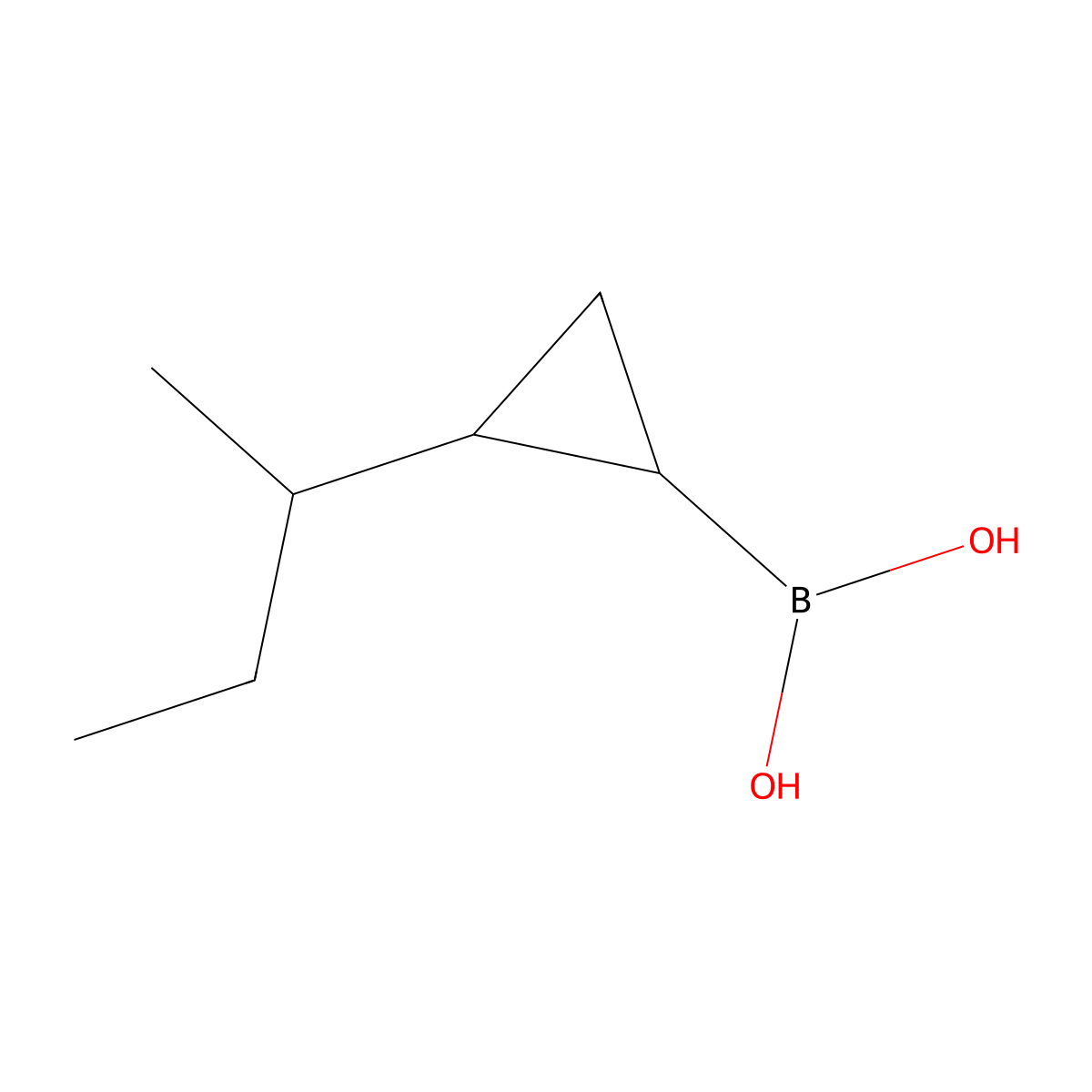 [2-(Butan-2-yl)cyclopropyl]boronic acid molecular structure, CAS 2225171-77-5