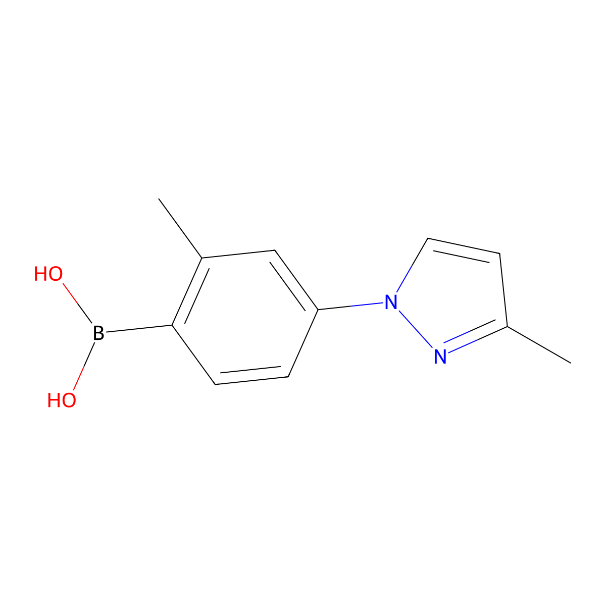 (2-Methyl-4-(3-methyl-1H-pyrazol-1-yl)phenyl)boronic acid molecular structure, CAS 2225171-80-0
