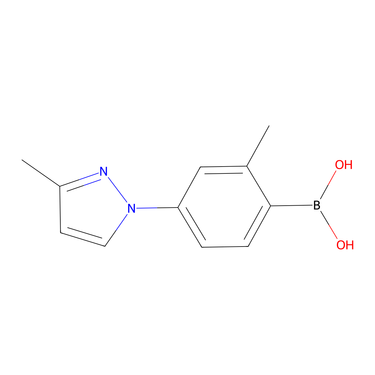 (2-Methyl-4-(3-methyl-1H-pyrazol-1-yl)phenyl)boronic acid molecular structure, CAS 2225171-80-0