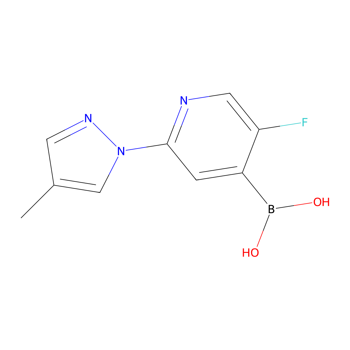 (5-Fluoro-2-(4-methyl-1H-pyrazol-1-yl)pyridin-4-yl)boronic acid molecular structure, CAS 2225171-81-1
