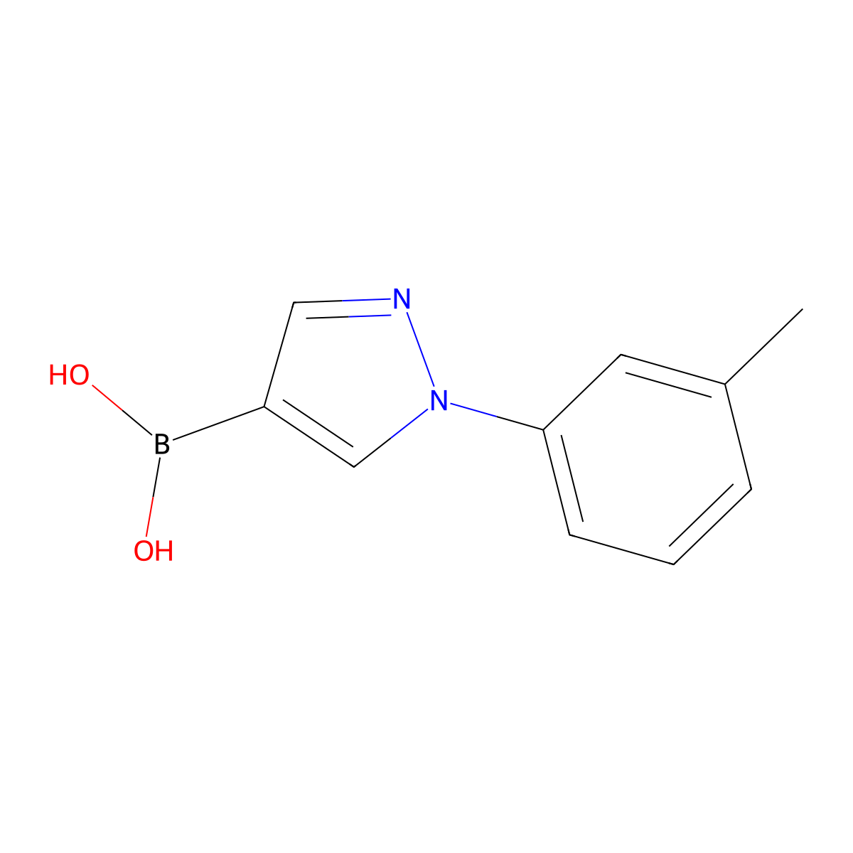 (1-(m-Tolyl)-1H-pyrazol-4-yl)boronic acid molecular structure, CAS 2225171-82-2